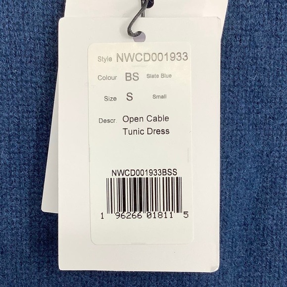 NEW! NAADAM Size Small Open Cable Tunic Dress Cashmere Blue $395 MSRP J6-19 - Picture 11 of 13